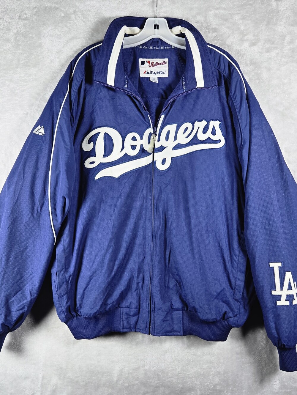 Vintage Majestic Los Angeles Dodgers Jacket Blue Extra Large XL Dugout Bomber